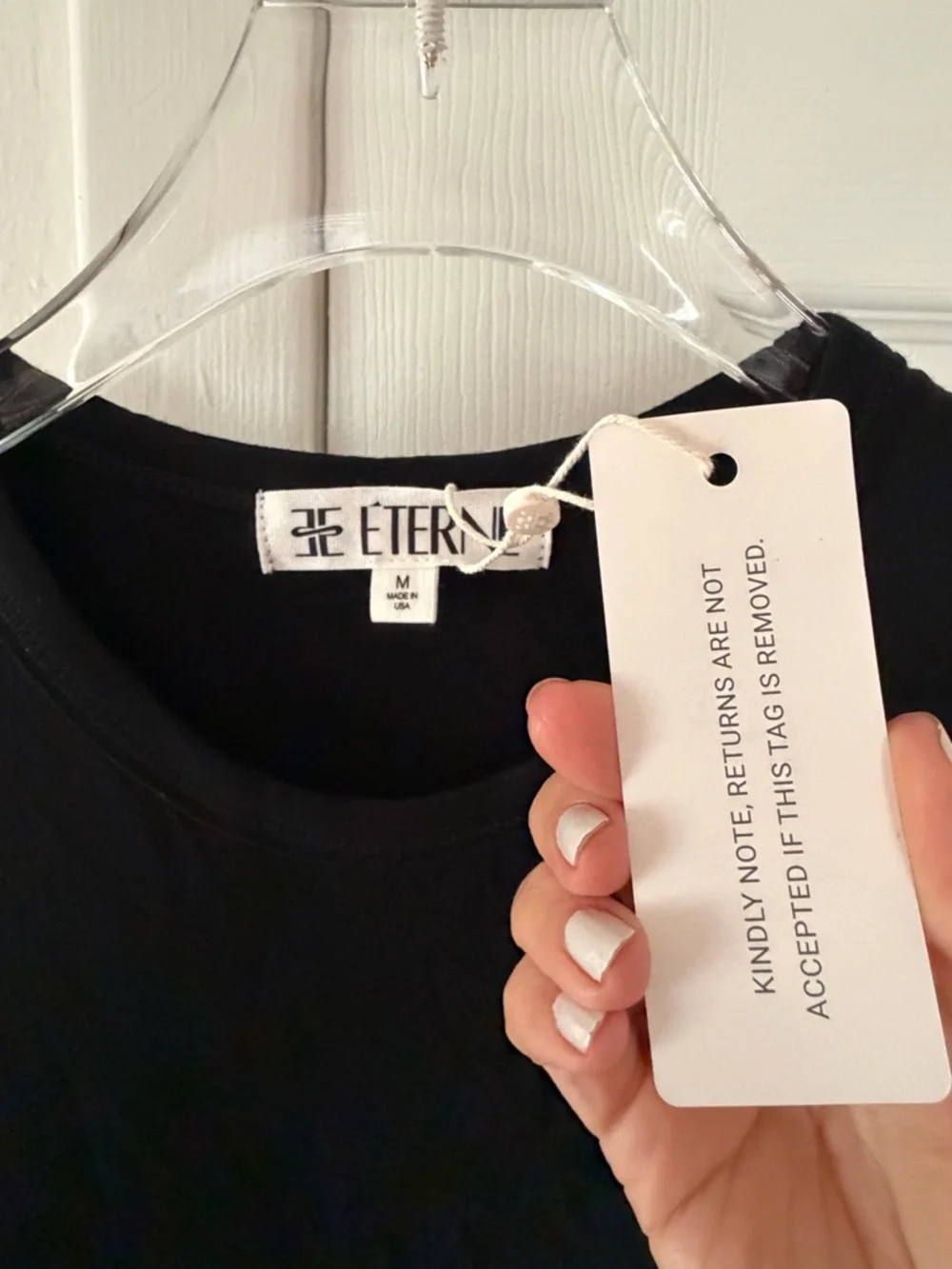 NWT ETERNE Carrie Ruched Mini Dress, Black, Medium - Picture 4 of 6